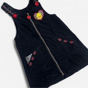 Vintage 90s Looney Tunes Tweety Bird Little Girls Jumper Dress Girls Sz 7/8